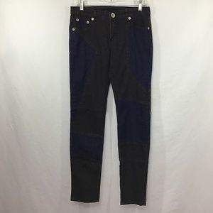 Revolt Black/Blue Patchwork Straight Leg Jeans